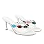 Jeweled Flip Flop Kitten Heels for Women Open Toe Beaded Strappy High Heels Sandals Slip On Thong Heeled Mules Mid Heel Fashion Party Dress Shoes